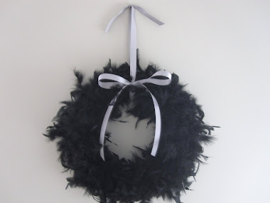 Black Wreath with Silver Bow