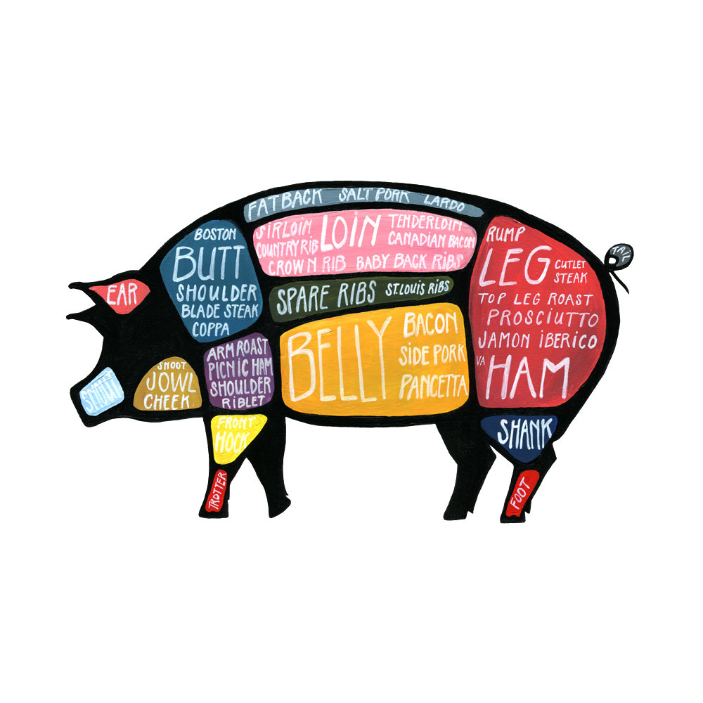 tip to a month of pork day 28 pork based media cuts of hog chart