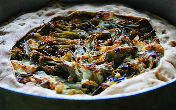 torta salata di carciofi e ricotta