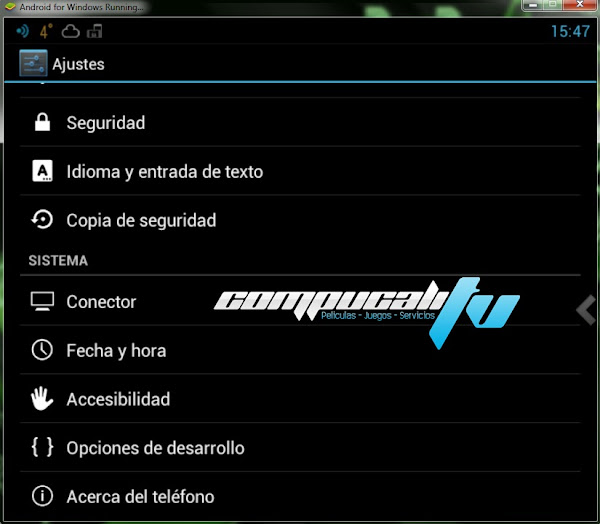 Android para Windows Emulador Español