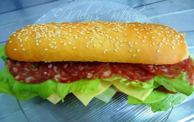 Mely's kitchen Salami and Cheese Sandwich