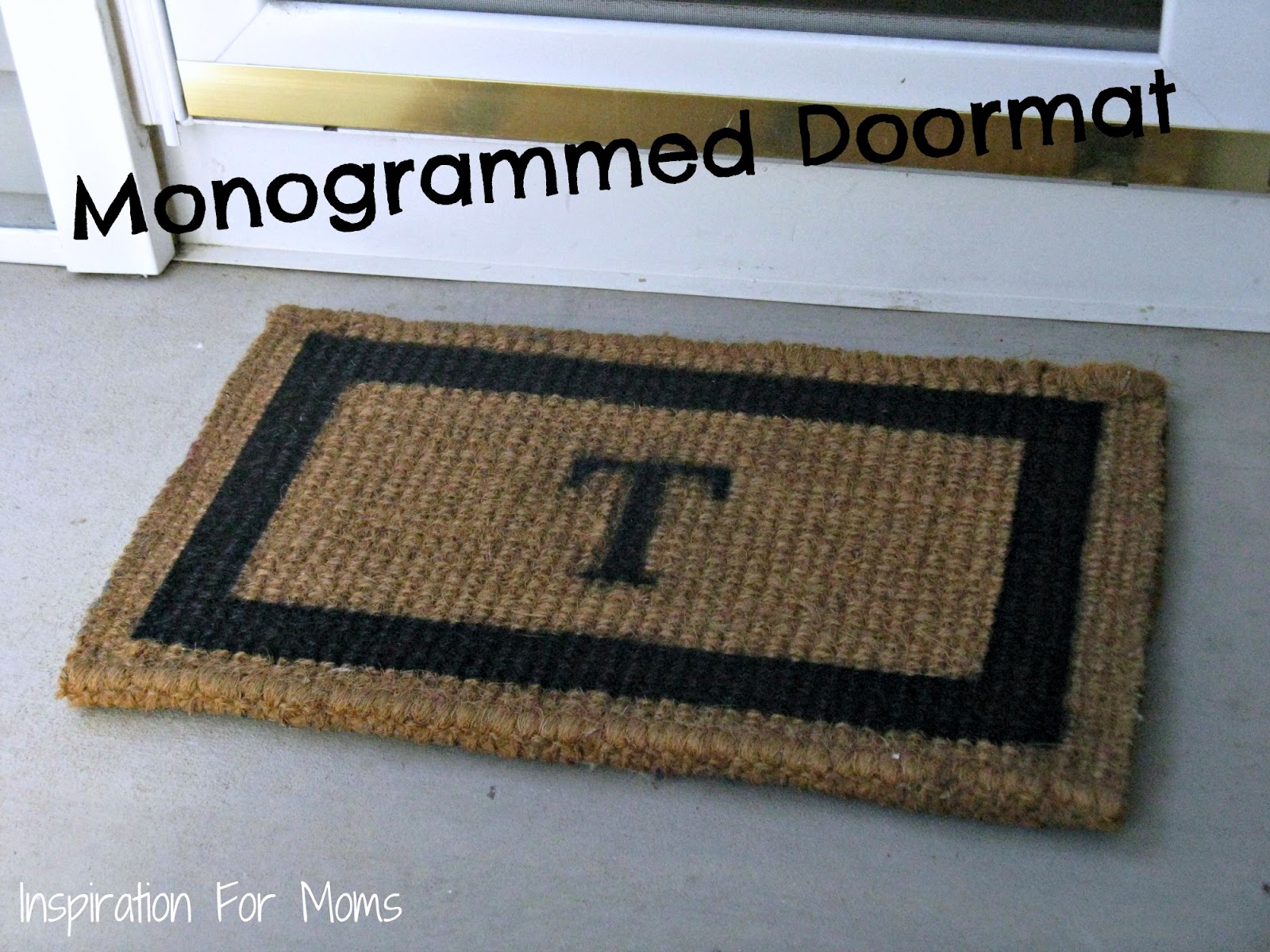 DIY Pottery Barn Inspired Monogrammed Doormat Tutorial Inspiration