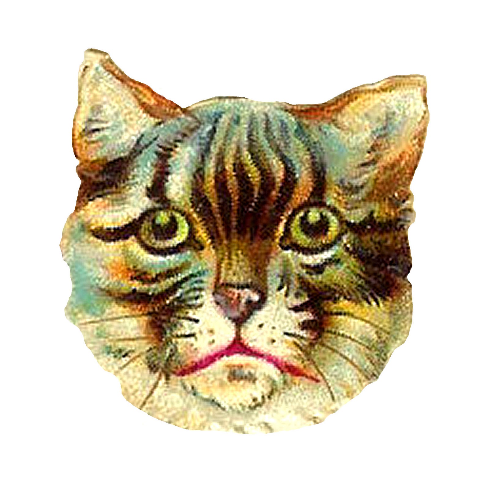 Antique Images Free Cat Clip Art Antique Tabby Cat Head Victorian Scrap