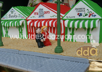 caseta de Feria, Feria, tarta, tarta fondant, tarta caseta de Feria, tarta fondant Sevilla, baraka, Hermandad del Rocio de Triana, 