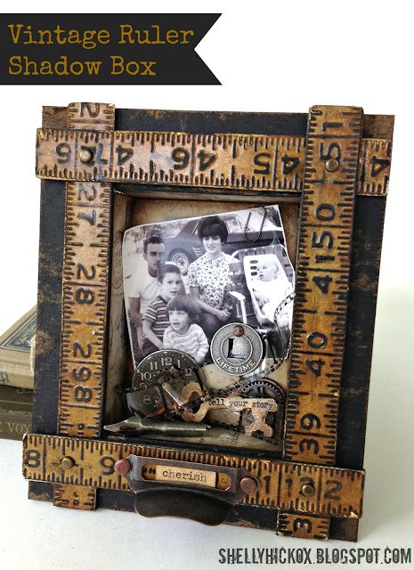 Les inspirations Shelly+hickox+vintage+sizzix+ruler+shadow+box+frame