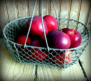 basket of apples Fresh Eggs Daily