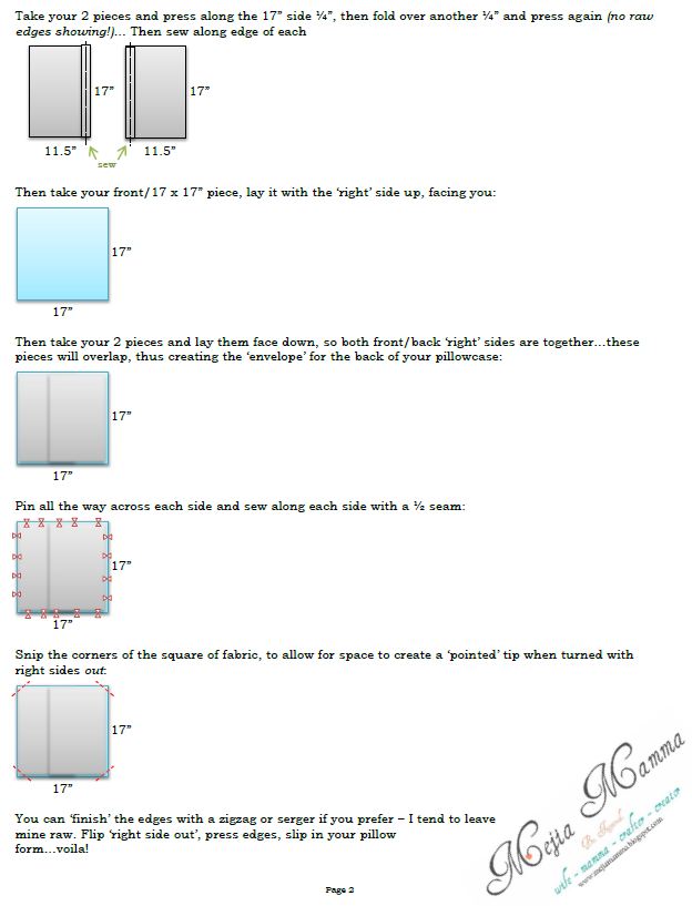 Mejia Mamma DIY Envelope Pillow Case Tutorial