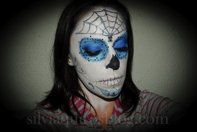 Maquillaje Halloween 15: Calavera Mexicana, Halloween Make-up 15: Mexican Skull, efectos especiales, special effects, Silvia Quirós