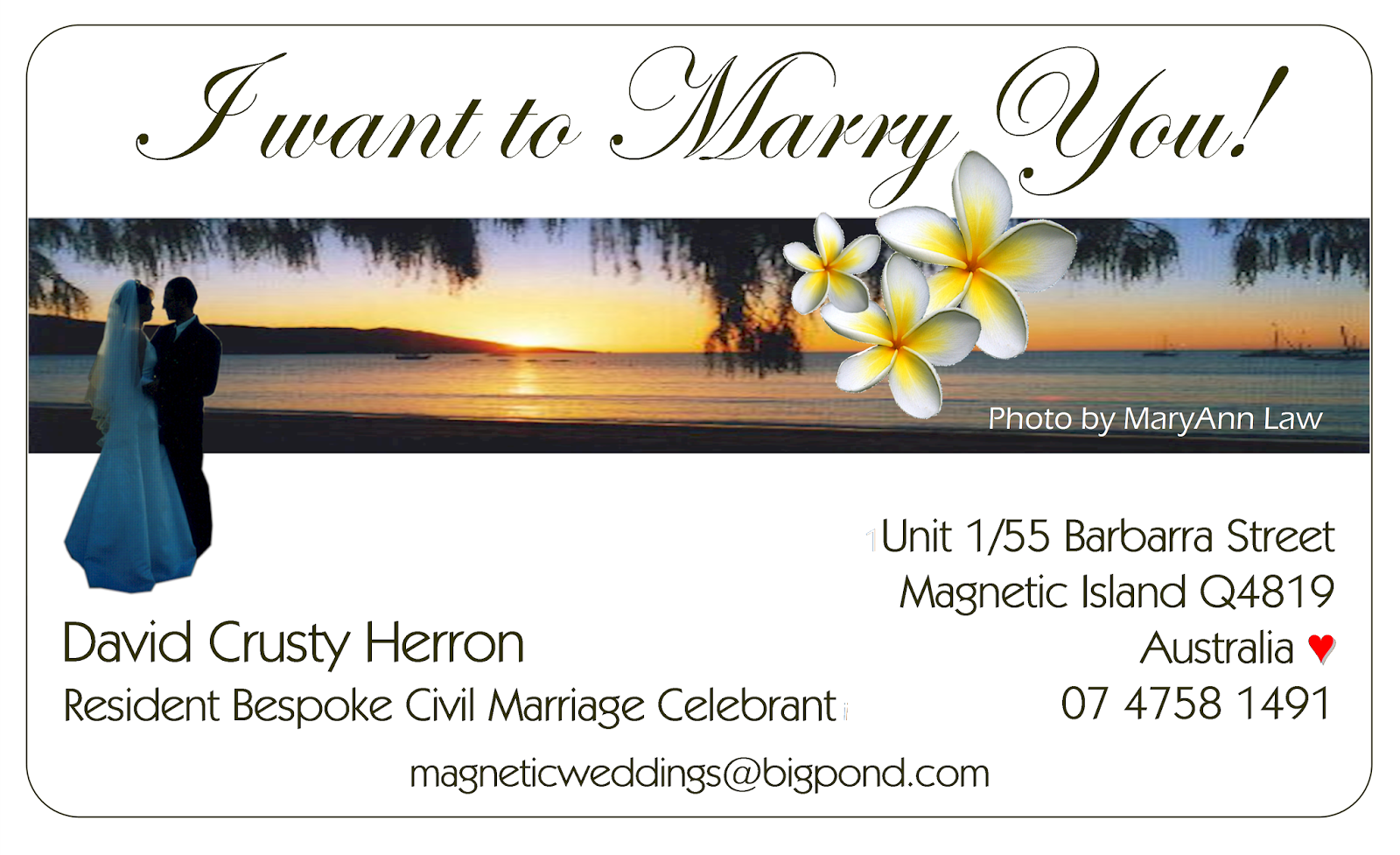 Magnetic Island Weddings Ceremony Help Line I Want To Marry You