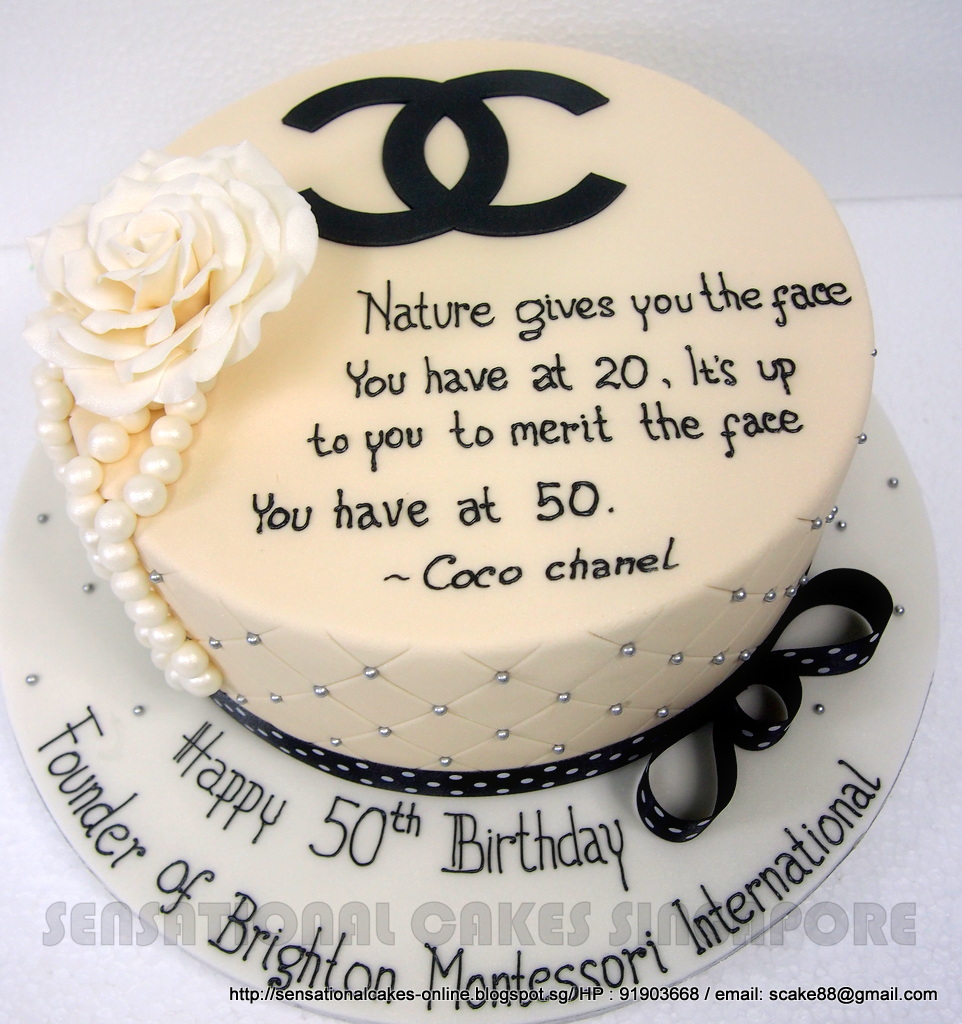 Chanel swag for 50th birthday - Decorated Cake by Willene - CakesDecor
