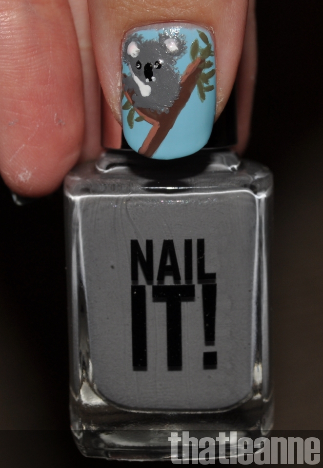 thatleanne Cute Koala Nail Art and a kangaroo in my yard?!