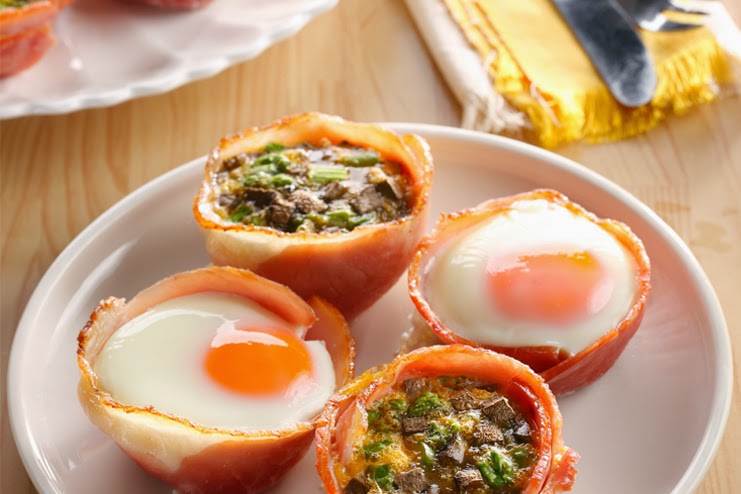 Baked Eggs in Ham Cups Recipe
