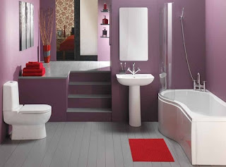 Pink color theme bathroom design for girl