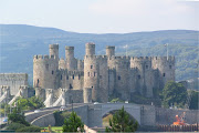 We had a stroll on the well preserved castle walls, coffee and cakes in a . (conwy castle view)