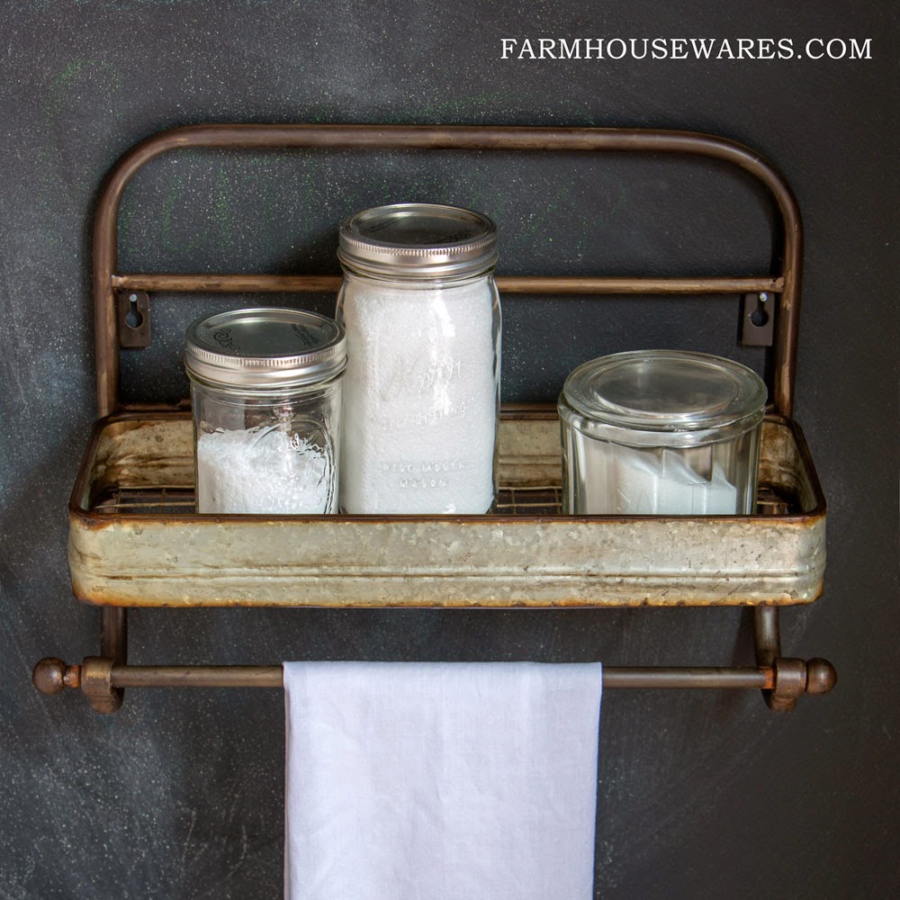 farmhouse musings Farmhouse Metal Shelf and Towel Rack