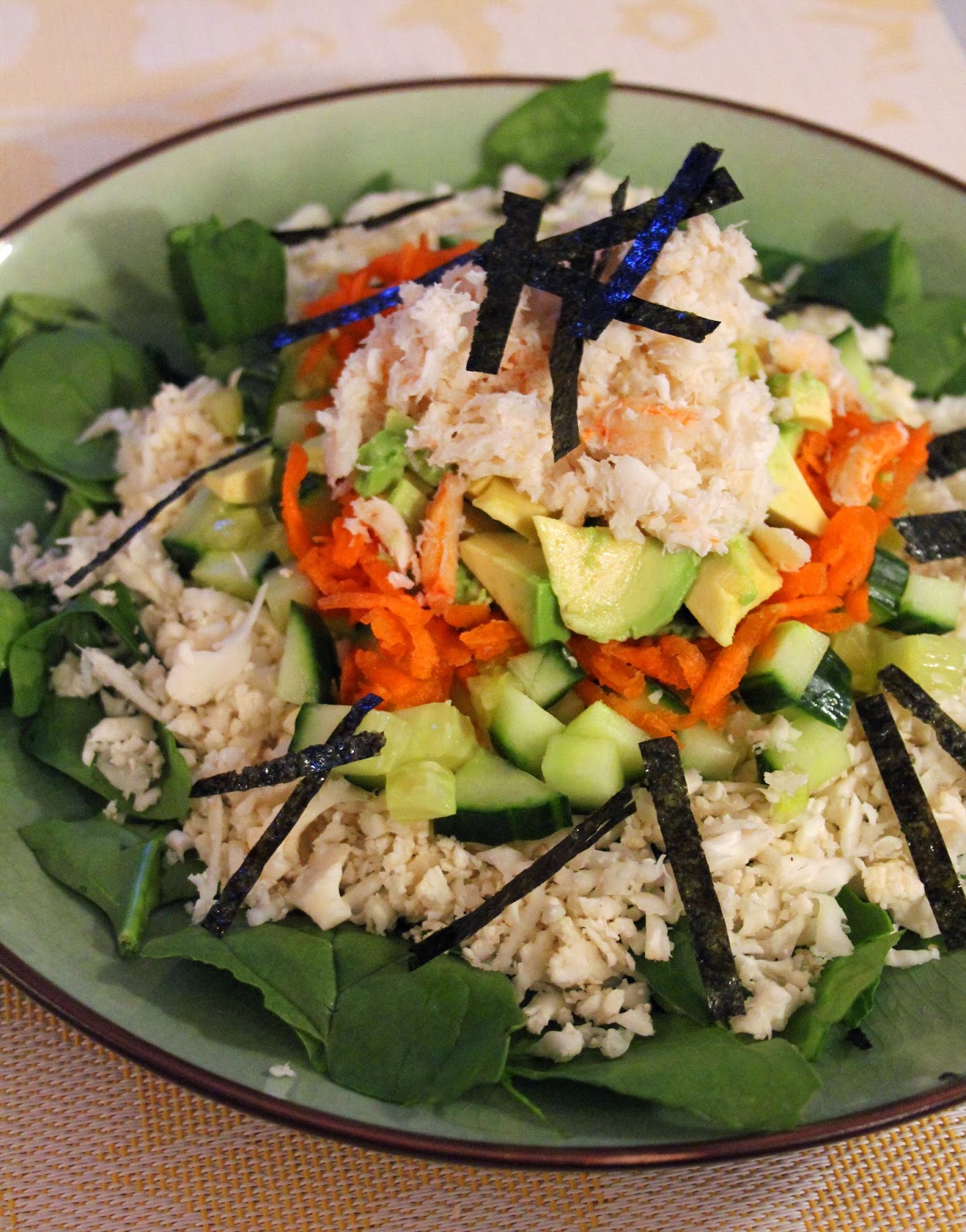 Jo and Sue California Roll Sushi Salad With Wasabi Soy Sauce Dressing