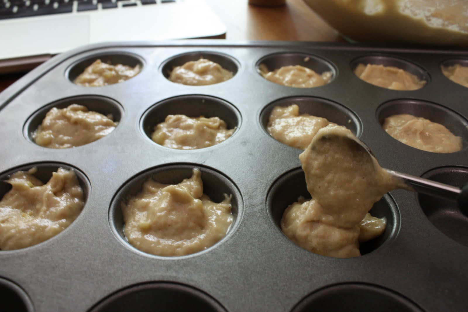 From Scratch Mini Banana Applesauce(?!) Muffins!