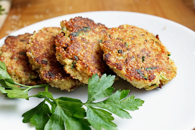Quinoa Patties with spring herbs