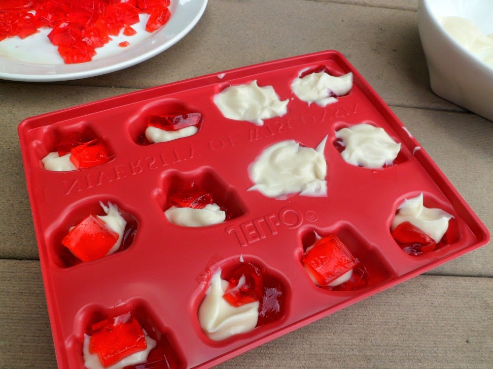 Tailgating Recipes Go Badgers Vanilla Pudding and Strawberry JellO