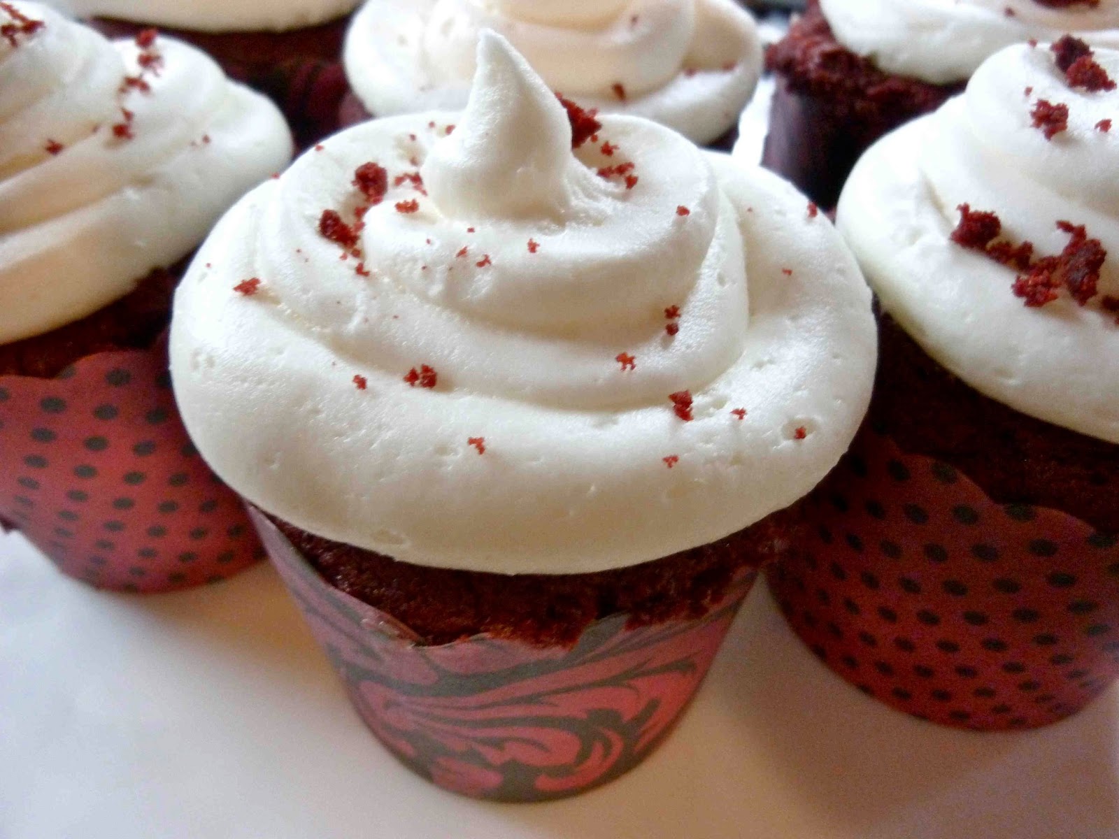 Red Velvet Cupcakes with Vanilla Vodka Buttercream Rocking the Red