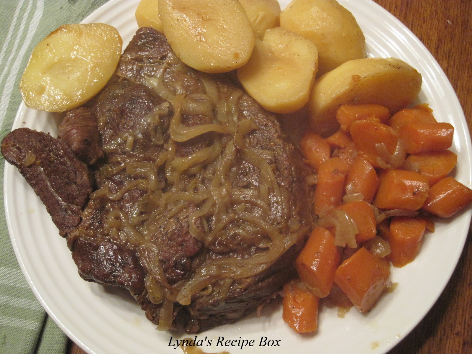 What is a recipe using chuck roast cooked in the oven?