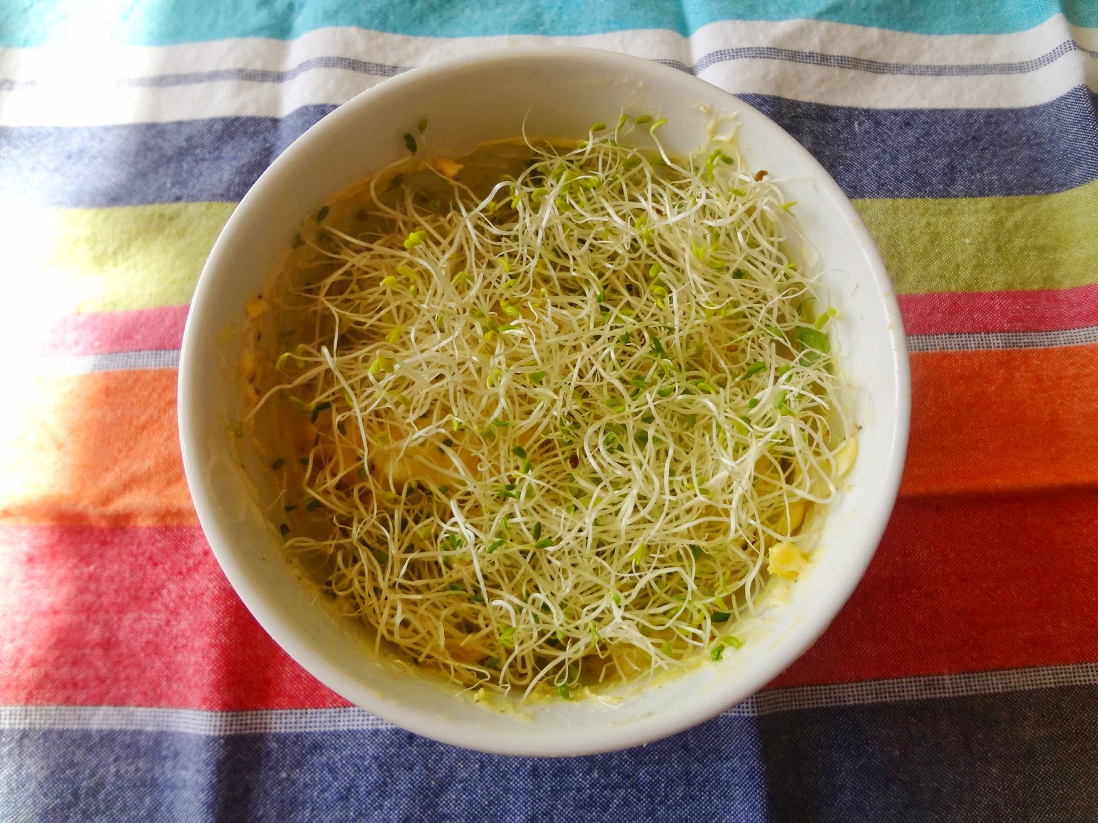 Improved Egg Salad Sandwich with sprouts 