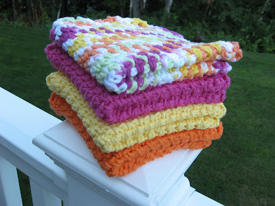 Over the Rainbow Crocheted Cotton Wash Cloths