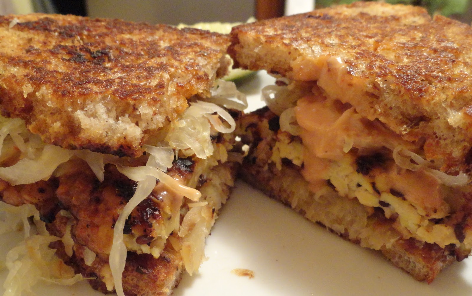The "V" Word Tempeh Reuben Sandwiches