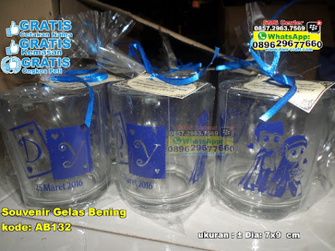 Souvenir Gelas Bening murah
