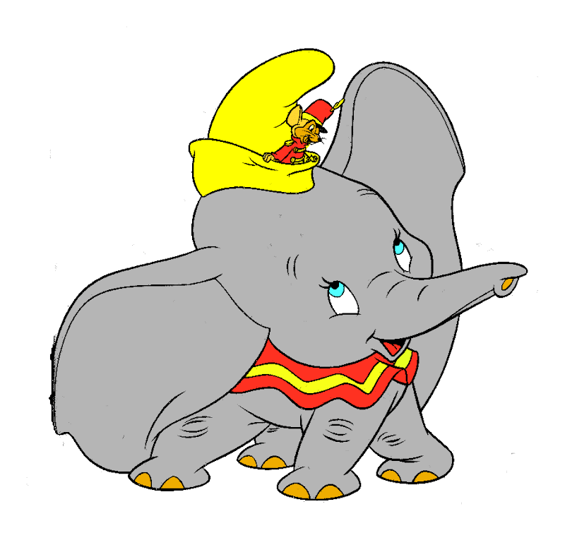 Free Walt Disney Animal Dumbo Elephant Coloring Pages title=