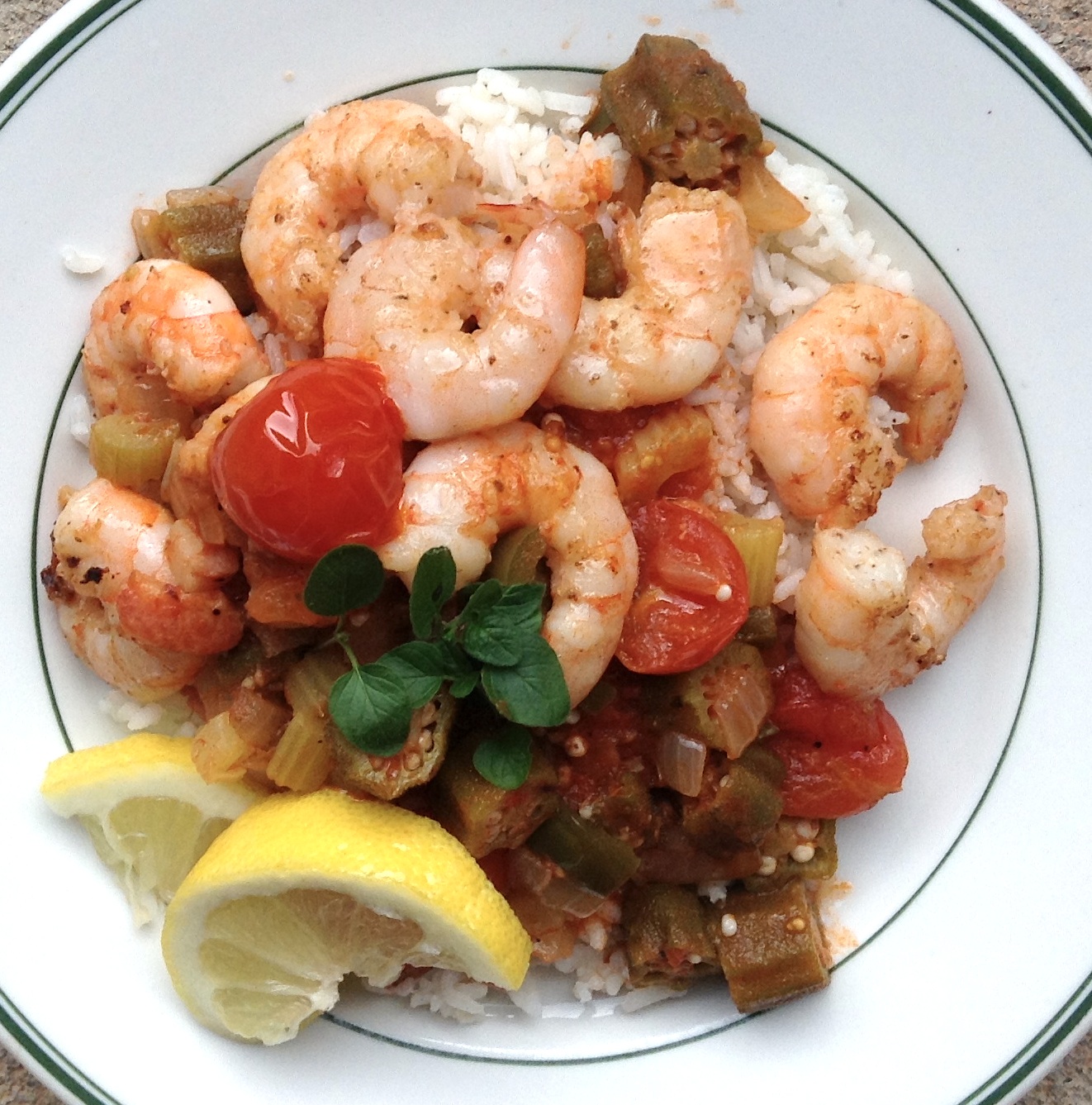 Kitchen Bounty Okra with Tomatoes and Bacon (with or without Shrimp)
