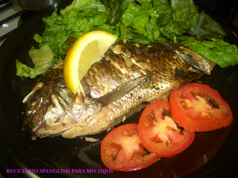 Recetario Spanglish para mis hijos Muy sencillo Tilapias enteras al