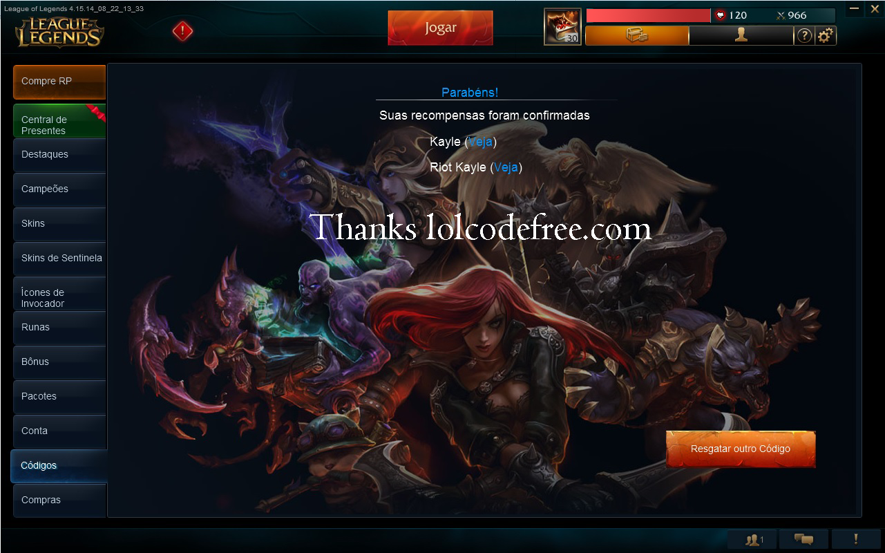 Coupons skin lol
