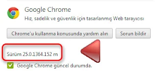Google Chrome Güncellemesi 25.1364.152 m kur