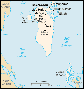Bahrain Map Regional Political