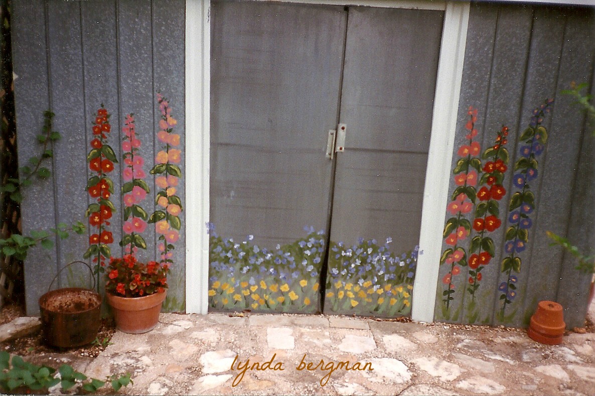 LYNDA BERGMAN DECORATIVE ARTISAN PAINTING ARTWORK ON AN OLD METAL