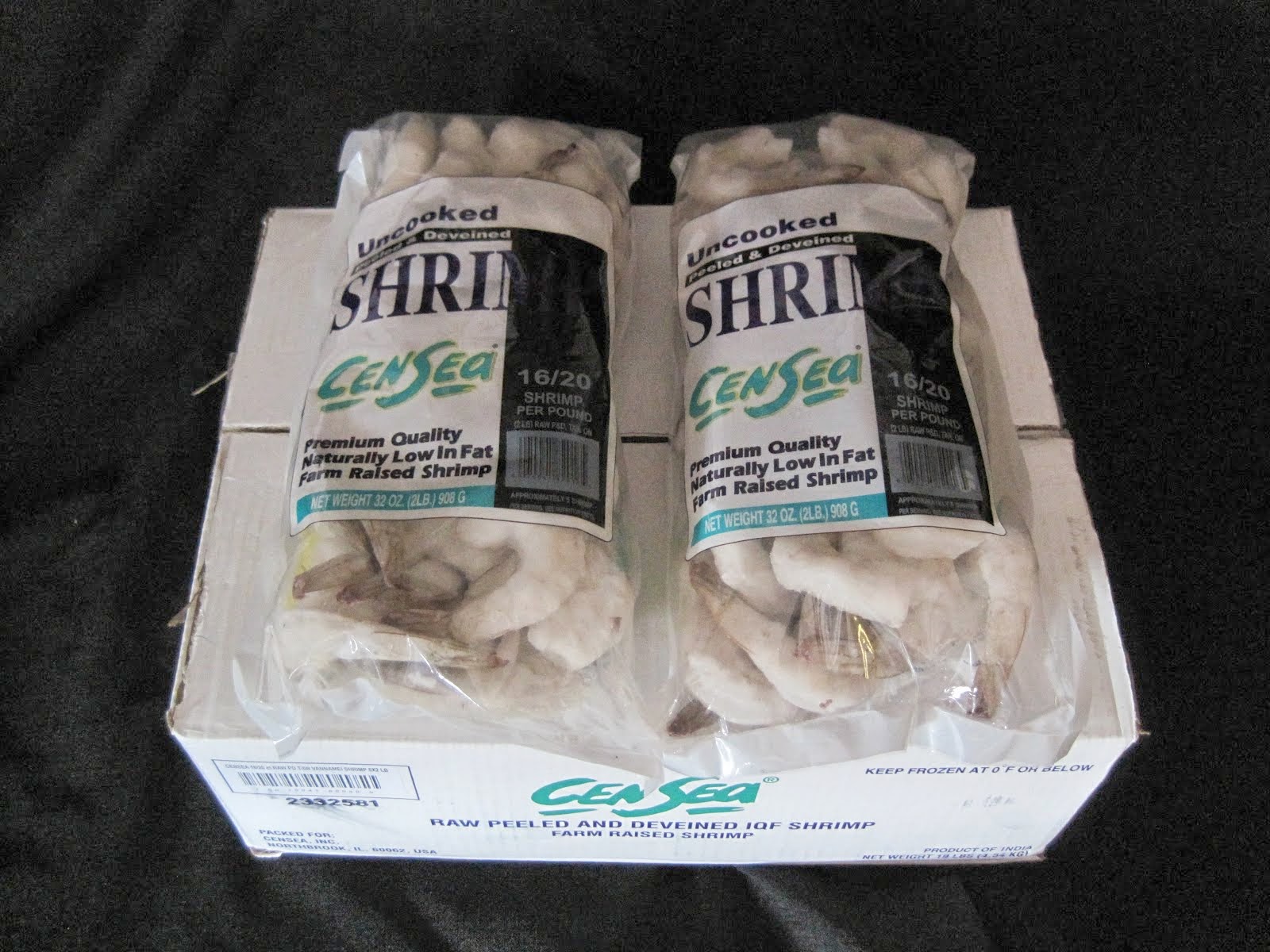 Shrimp 16-20 Peeled & deveined w/tail on - 5/2 lb - Item # 21677 & 21678 for Single Bag