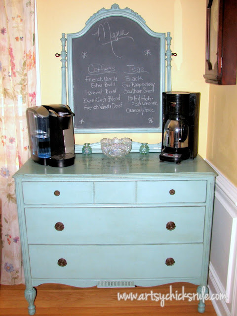 Annie Sloan Chalk Paint Dresser with Chalkboard Mirror:Artsy Chicks Rule