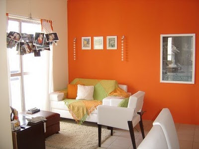 Sala de Estar em Cor de Laranja - Online Revista