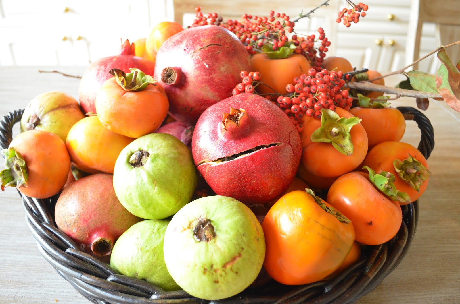 Entertaining From an Ethnic Indian Kitchen Fruit basket from my orchard