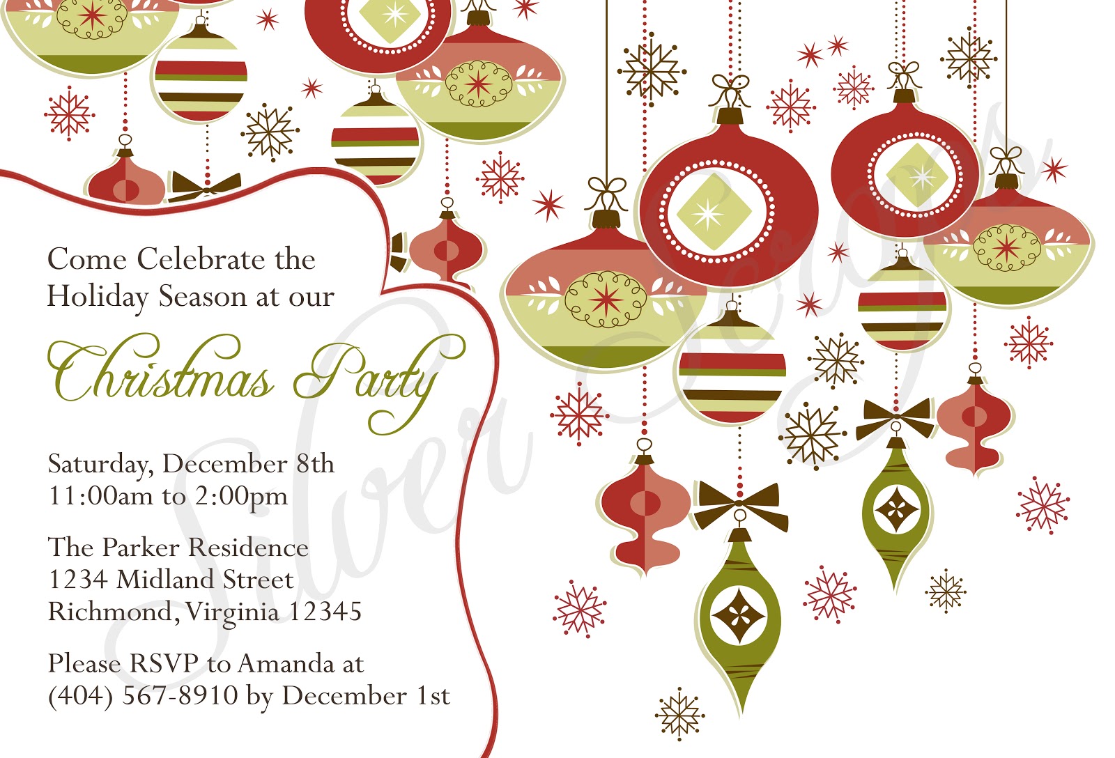 Party Card Invitations Templates