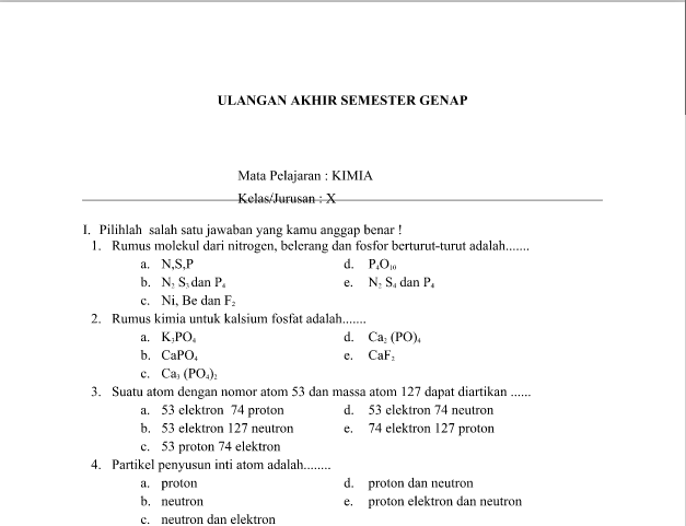 Soal Bahasa Jerman Kelas X