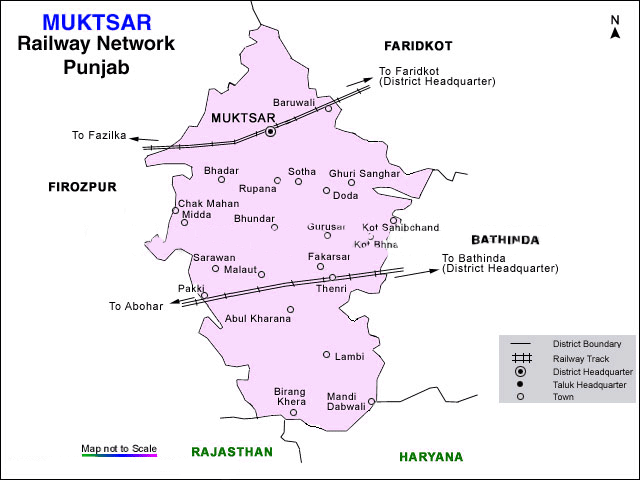 Map Of Muktsar Villages Rail-Map-India: Muktsar_Railway_Map