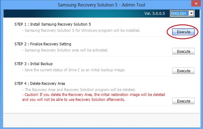 Recovery Area Samsung
