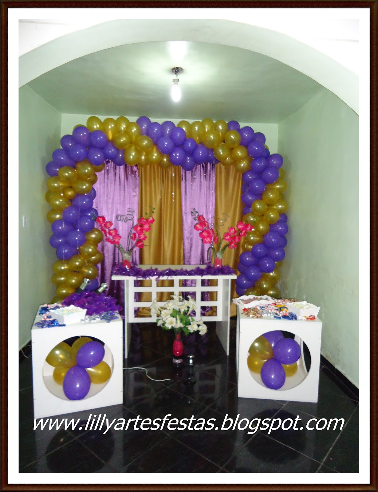 Lilly Artes e Festas 15 anos lilás e dourado Lilly Artes e Festas 15 anos lilás e dourado