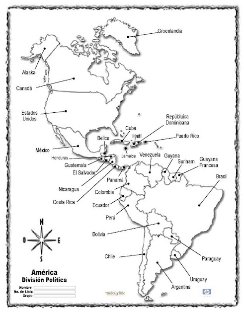 Continente americano con nombres y division politica - Imagui Continente americano con nombres y division politica - Imagui