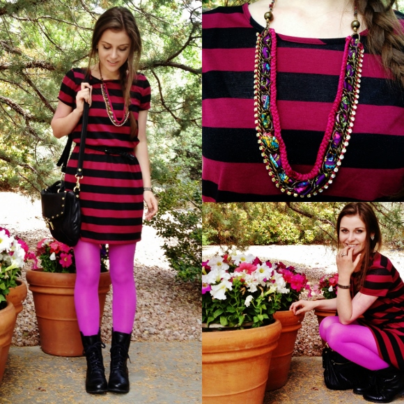 Arizona Girl: My Style: Stripes and Bright Pink Tights
