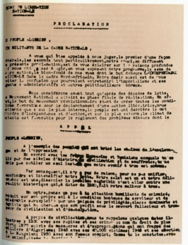 Actuworld Declaration Du 1er Novembre 1954
