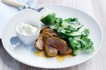 Spiced Lamb with Cucumber Salad and Yoghurt Recipe