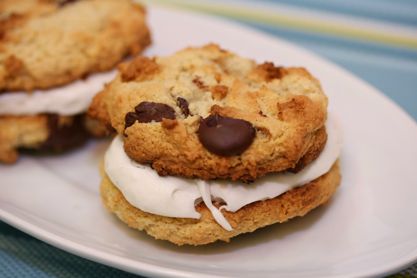 Almond Flour Chocolate Chip Cream Filled Cookie Sandwich In The